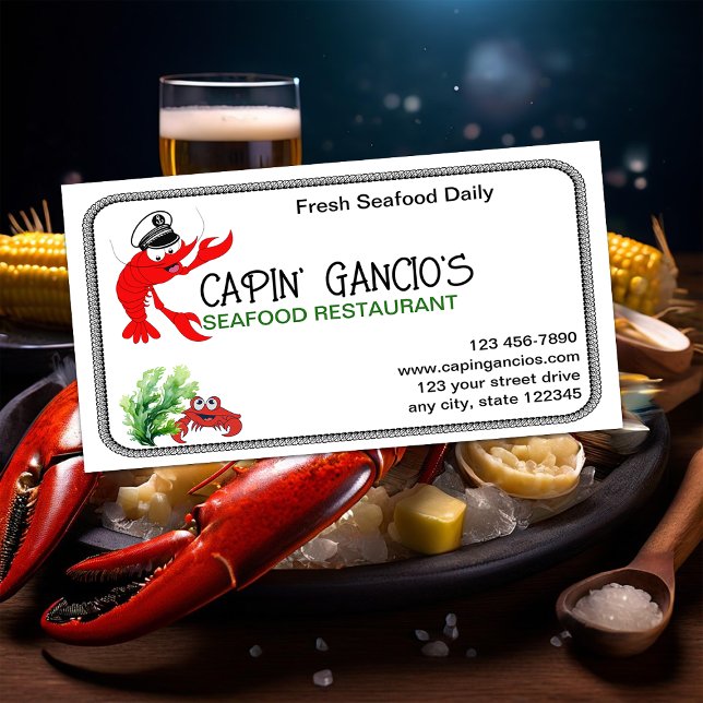 Carte De Visite Restaurant de fruits de mer (Créateur téléchargé)