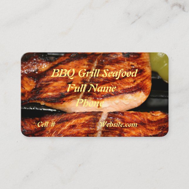 Carte De Visite Restaurant de fruits de mer BBQ (Devant)