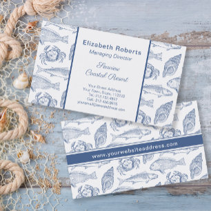 Carte De Visite Restaurant de fruits de mer Boutique côtière ou Re