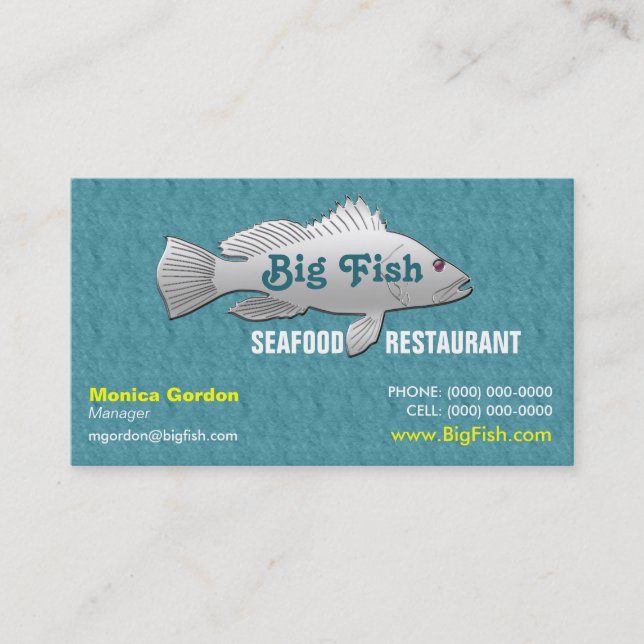 Carte De Visite Restaurant de fruits de mer Teal | Restaurant de b (Devant)