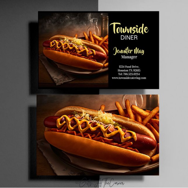 Carte De Visite Restaurant de hot-dog et frites (Créateur téléchargé)