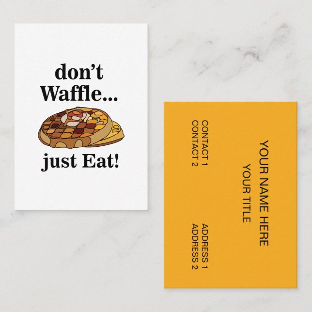 Carte De Visite Restaurant de nourriture de gaufre drôle (Devant / Derrière)