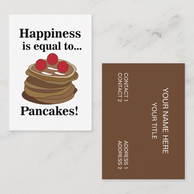Carte De Visite Restaurant de petit déjeuner aux crêpes (Devant / Derrière)