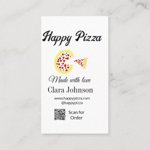 Carte De Visite Restaurant de pizza café pizzeria scannez le code 