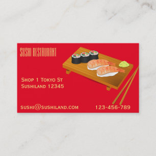 Carte De Visite Restaurant de sushi ou affaires de restauration