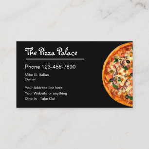 Carte De Visite Restaurant d'Italien de tarte de pizza