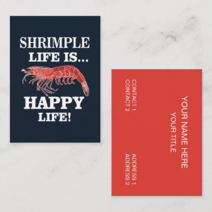 Carte De Visite Restaurant Fruits de Mer Crevettes