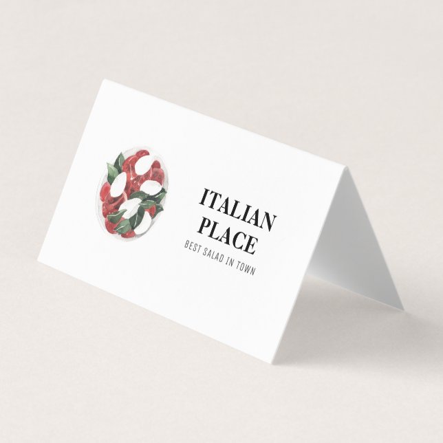Carte De Visite Restaurant italien moderne Tente | Salade d'aquare (Devant)