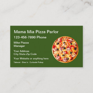 Carte De Visite Restaurant Italien Simple Pizza Shop