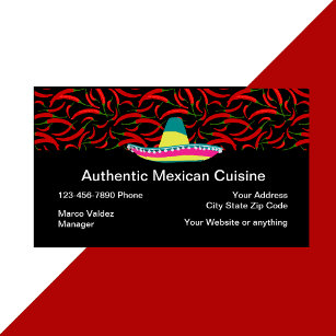 Carte De Visite Restaurant mexicain Cuisine authentique
