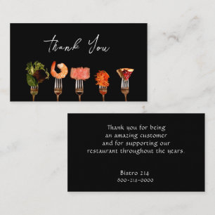 Carte De Visite Restaurant moderne Merci / Forêt de cuisine noire