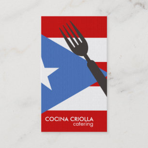 Carte De Visite Restaurant ou traiteur du drapeau de Porto Rico