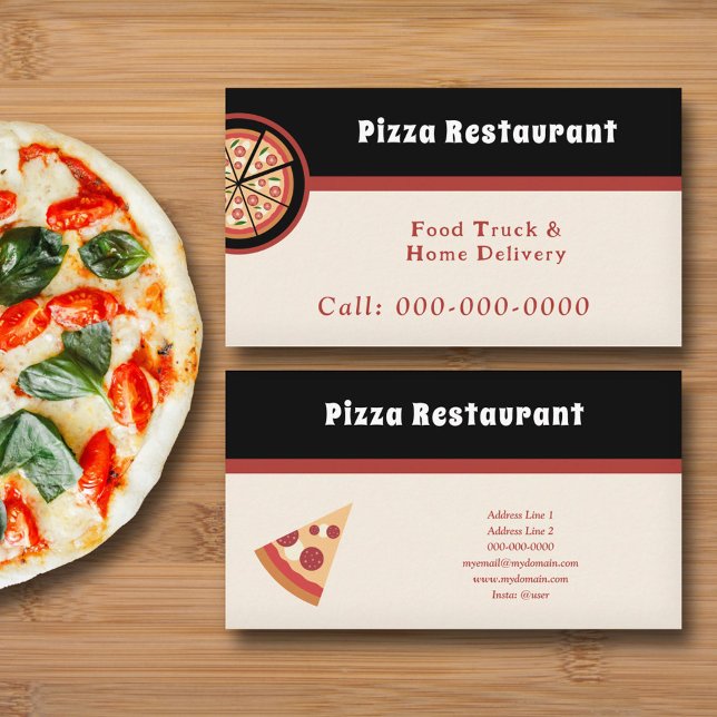 Carte De Visite Restaurant Pizza (Pizza Restaurant Business Card)