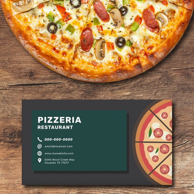 Carte De Visite Restaurant Pizzeria (Pizzeria Restaurant Business Card)