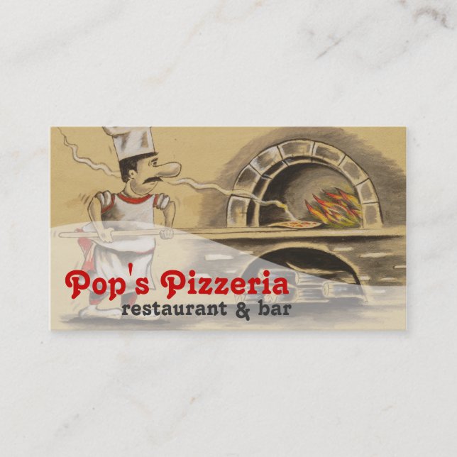Carte De Visite Restaurant Pizzeria Restauration Traiteur (Devant)