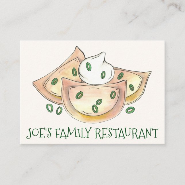 Carte De Visite Restaurant polonais Diner Dumplings Pierogies Nour (Devant)