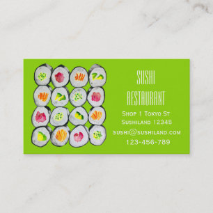 Carte De Visite Restaurant Sushi moderne ou restauration Busin