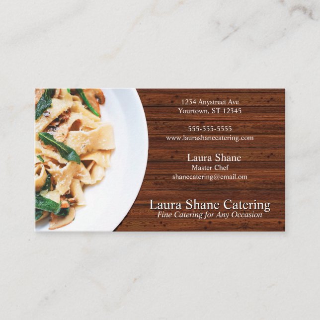 Carte De Visite Restaurant Traiteur Bistro Pâtes Soirée (Devant)