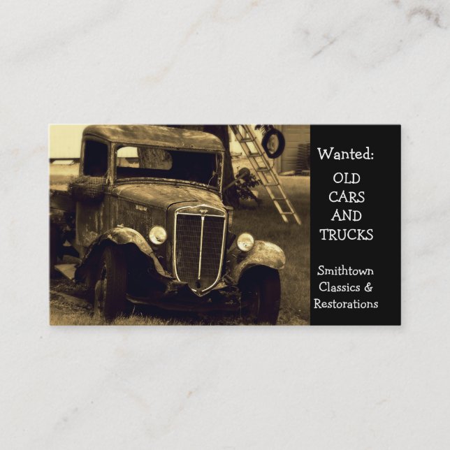 Carte De Visite Restauration antique vintage d'automobile (Devant)
