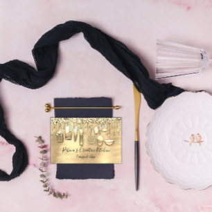 Carte De Visite Restauration Chef personnel Restaurant QR Logo Gol