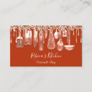 Carte De Visite Restauration Chef personnel Restaurant Rose Cuivre