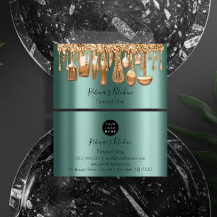 Carte De Visite Restauration Chef Personnel Restaurant Rose Drip G