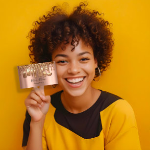 Carte De Visite Restauration Chef Personnel Restaurant Rose Drip G