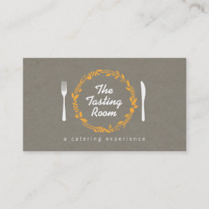 Carte De Visite Restauration de la guirlande 5 de fourchette et de