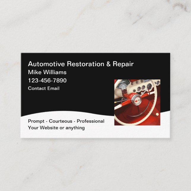 Carte De Visite Restauration et vente automobiles (Devant)