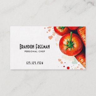 Carte De Visite Restauration moderne de tomates et carottes rouges