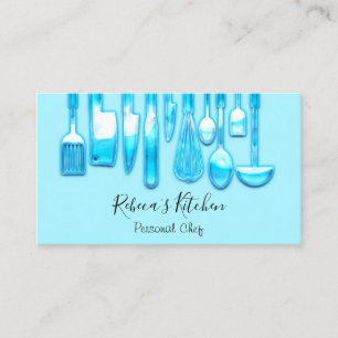 Carte De Visite Restauration Personnel Chef Restaurant Ocean Blue