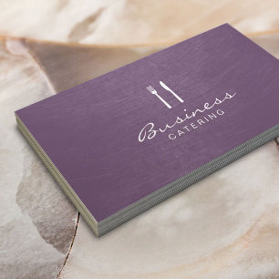 Carte De Visite Restauration pourpre élégante de chef