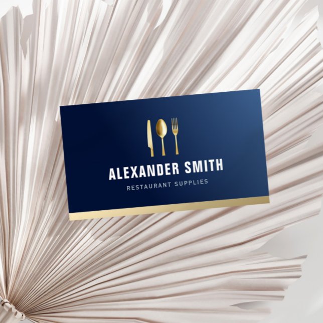 Carte De Visite restauration professionnelle bleue (Créateur téléchargé)