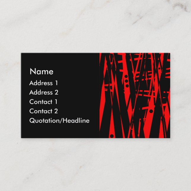 Carte De Visite Résumé en rouge et le noir (Devant)