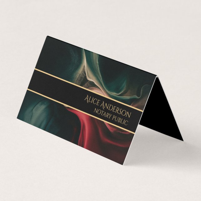 Carte De Visite Résumé luxe noir rouge vert or Double (Devant)