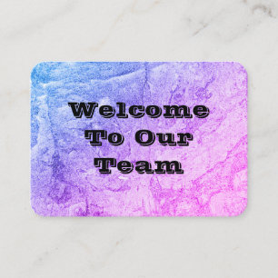 Carte De Visite Résumé Rose Bleu Moderne Bienvenue dans Notre Équi