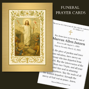 Carte De Visite Résurrection du Christ Mémorial funéraire catholiq