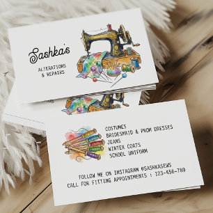 Carte De Visite Retouches de couture & Réparations Coloré Éclectiq