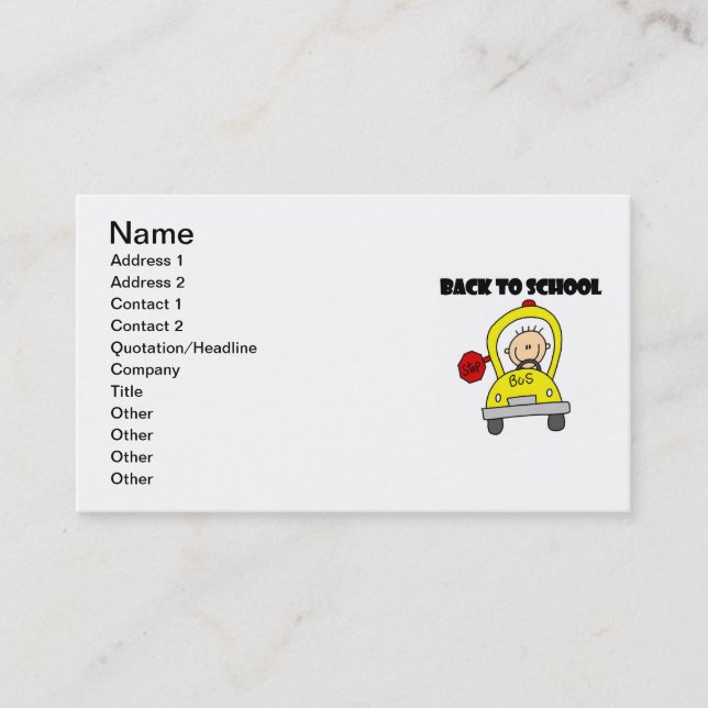 Carte De Visite Retour à l'école (Devant)