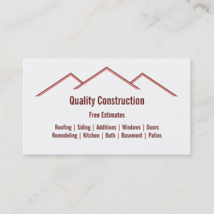 Carte De Visite Retrait de maison / Construction