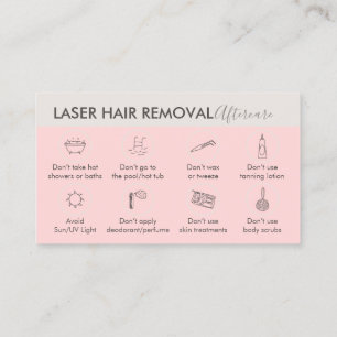 Carte De Visite Retrait des cheveux laser rose beige