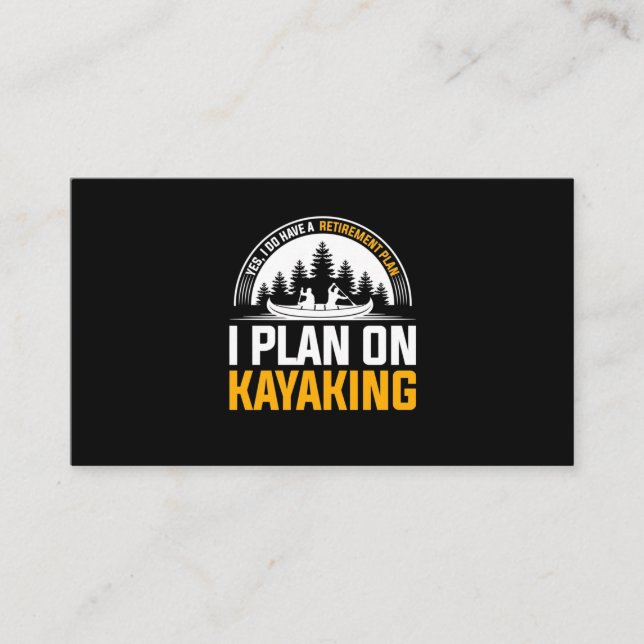 Carte De Visite Retraite Je Prévois De Kayak (Devant)