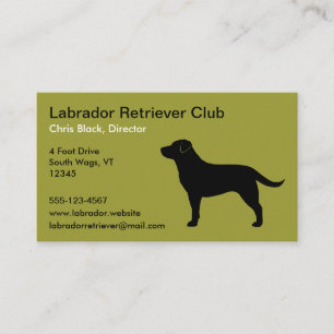 Carte De Visite Retriever du Labrador (Noir)