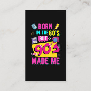 Carte De Visite Retro 80s Born Music Party Disco 90s