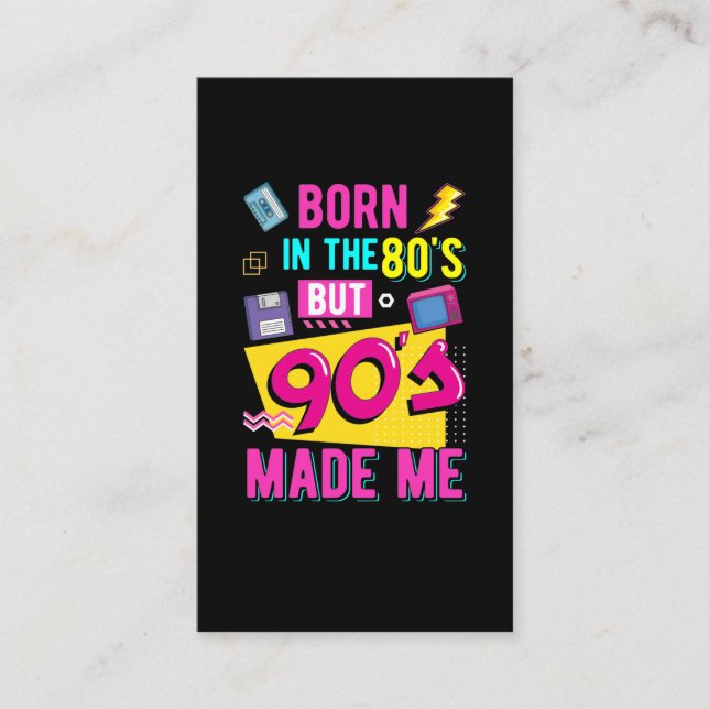 Carte De Visite Retro 80s Born Music Party Disco 90s (Devant)