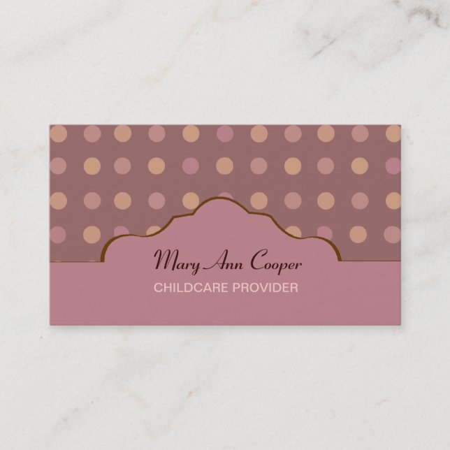 Carte De Visite Rétro à petits pois classique (Devant)