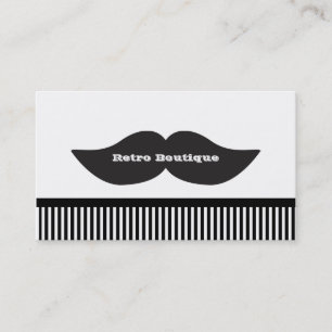 Carte de visite rétro à rayures noires et blanches