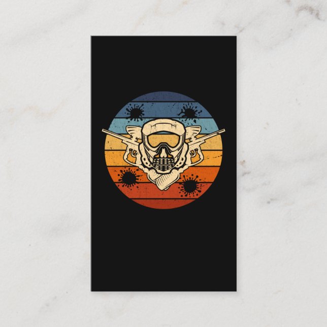 Carte De Visite Retro Airsoft Match Paintball Player (Devant)