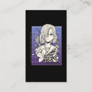 Carte De Visite Retro Anime Girl Otaku Manga Ado de bande dessinée