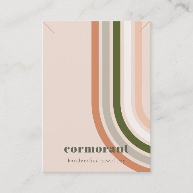 Carte De Visite Retro Arc en arc-en-ciel Bracelet Écran de collier (Devant)